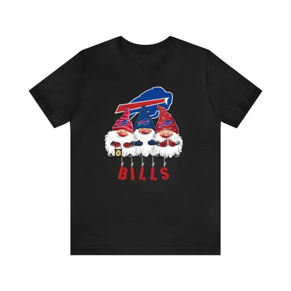 Gnomies Buffalo Bills Christmas Design Black Shirt, Unisex Cotton Tee